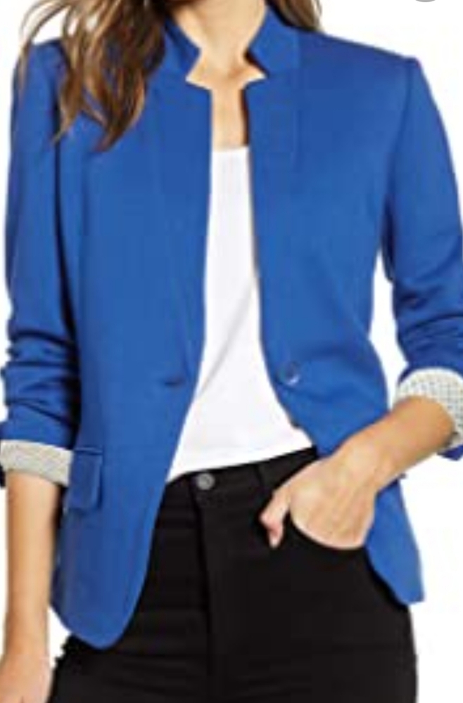 H&M BLUE SINGLE BUTTON BLAZER 2